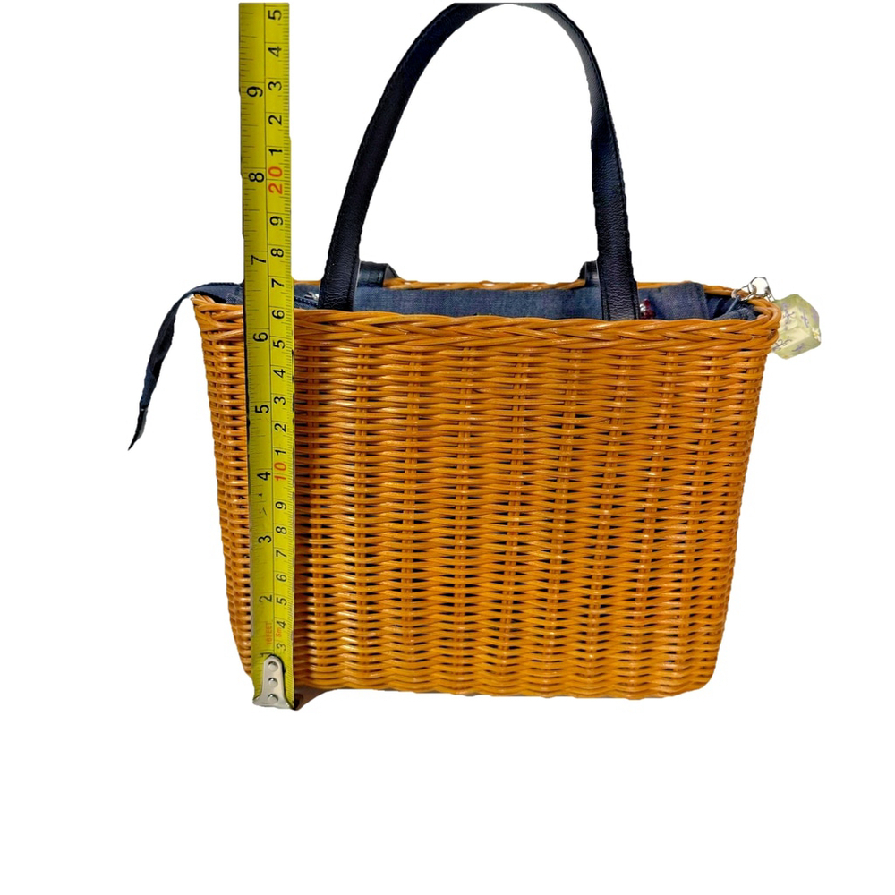 Jeanne Lottie Vintage Woven Rattan Bag with Top Handles - Picture 10 of 12